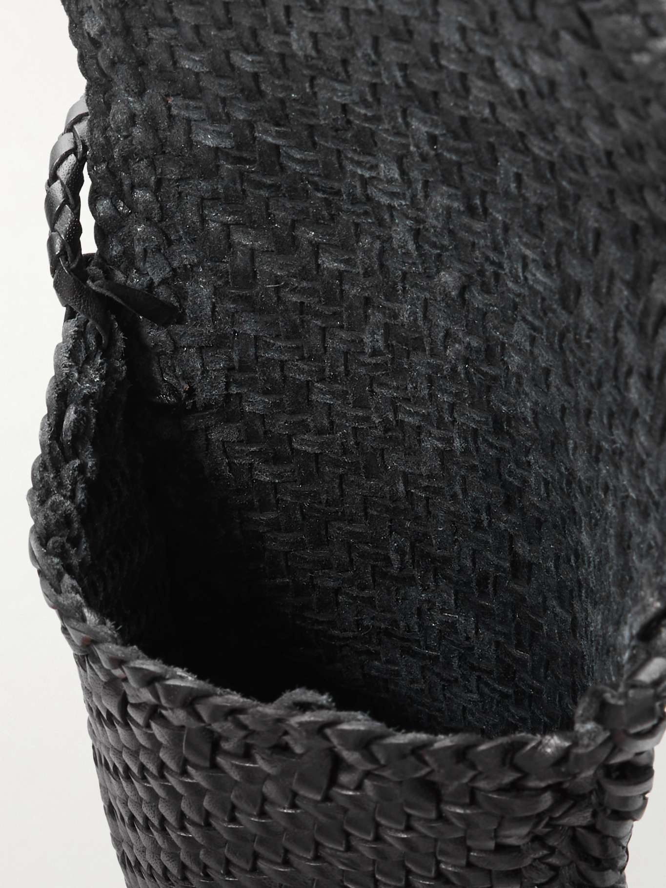 Woven leather phone case Black - 5