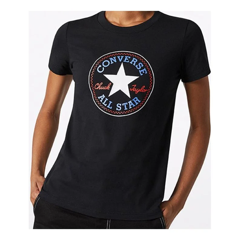 (WMNS) Converse All Star Round Neck Short Sleeve Black 10017759-A03 - 1