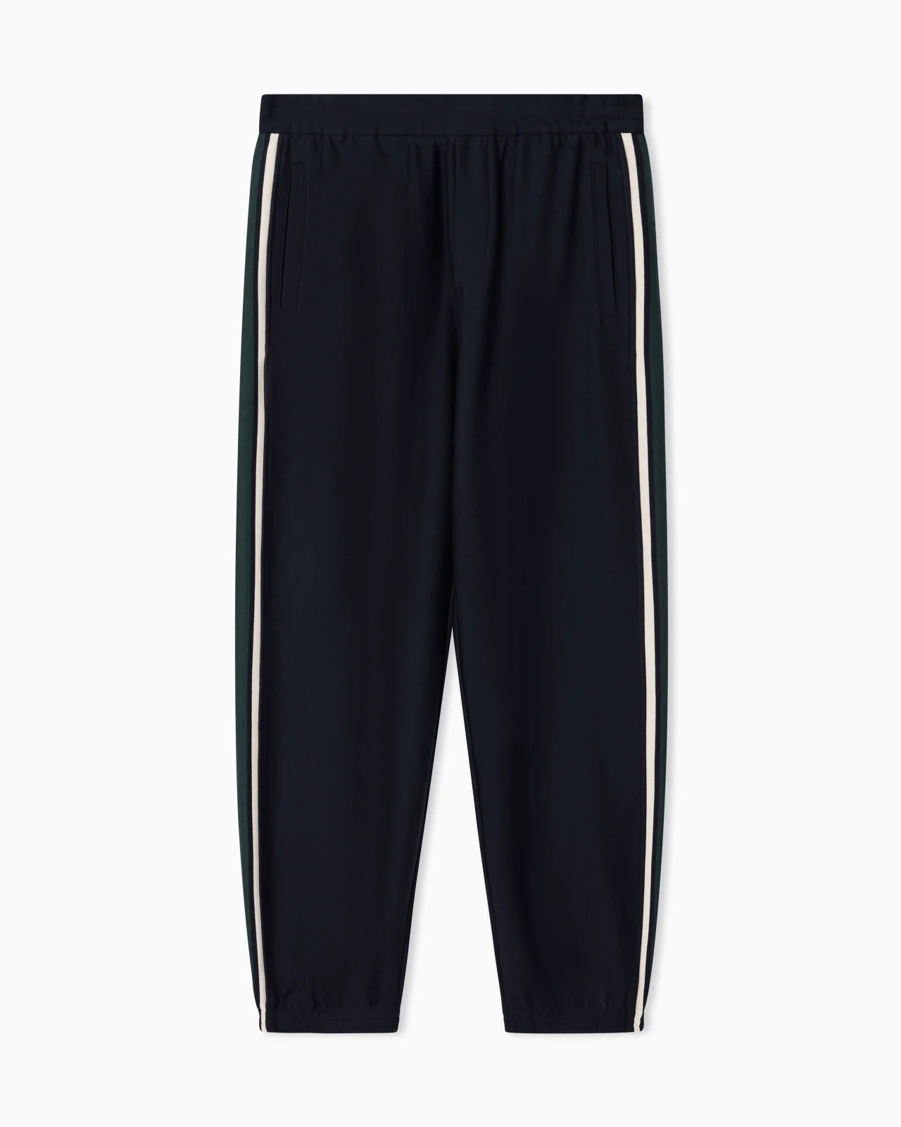 LYOCELL-BLEND DOUBLE JERSEY JOGGERS WITH BANDS - 1