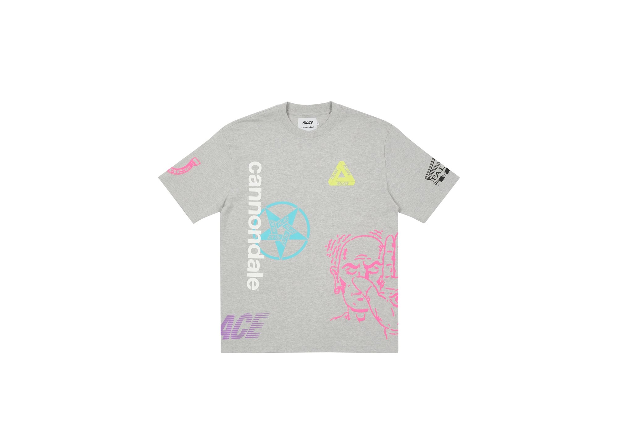 PALACE CANNONDALE MAD BOY T-SHIRT GREY MARL - 1