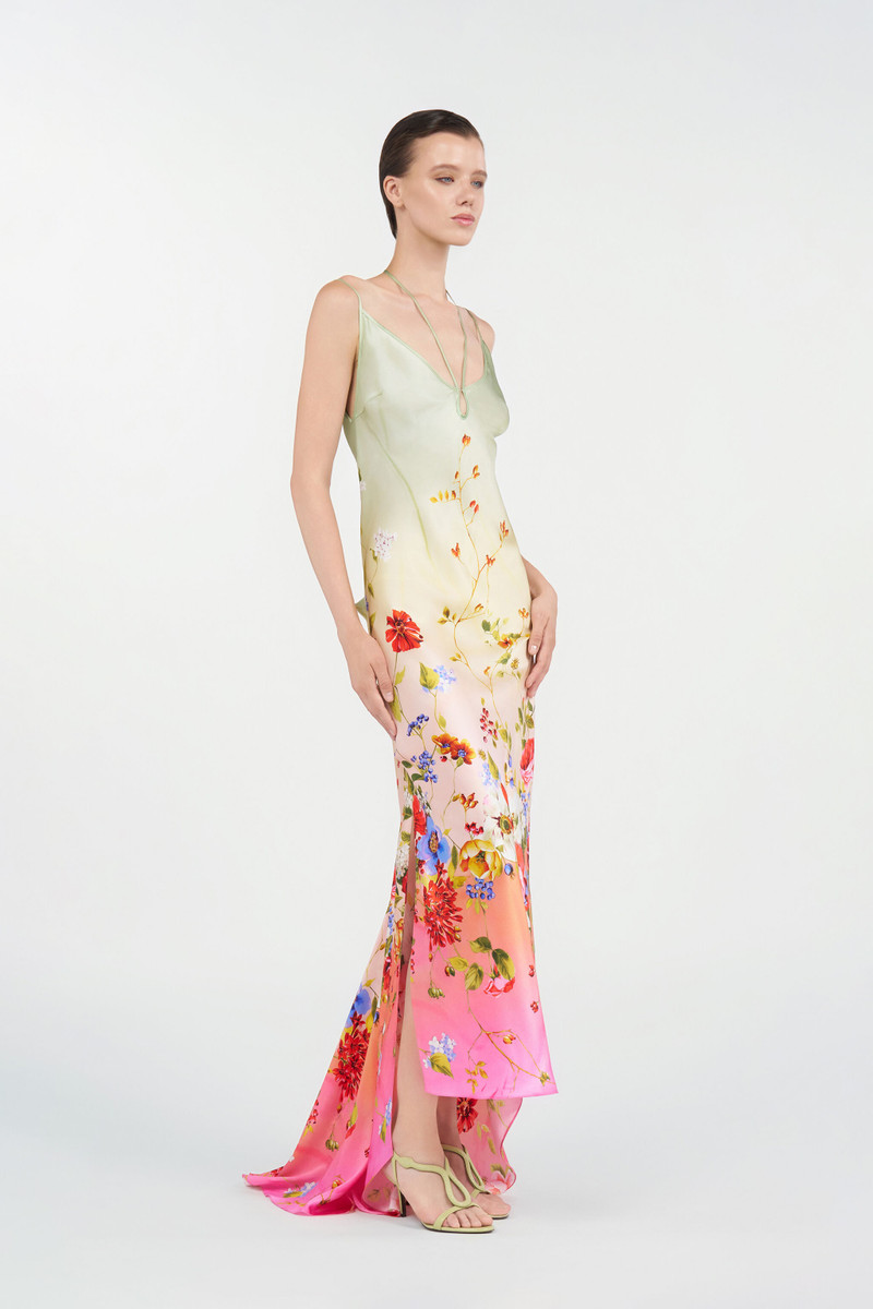 Maxi Dress with Miami Flowers Print 3