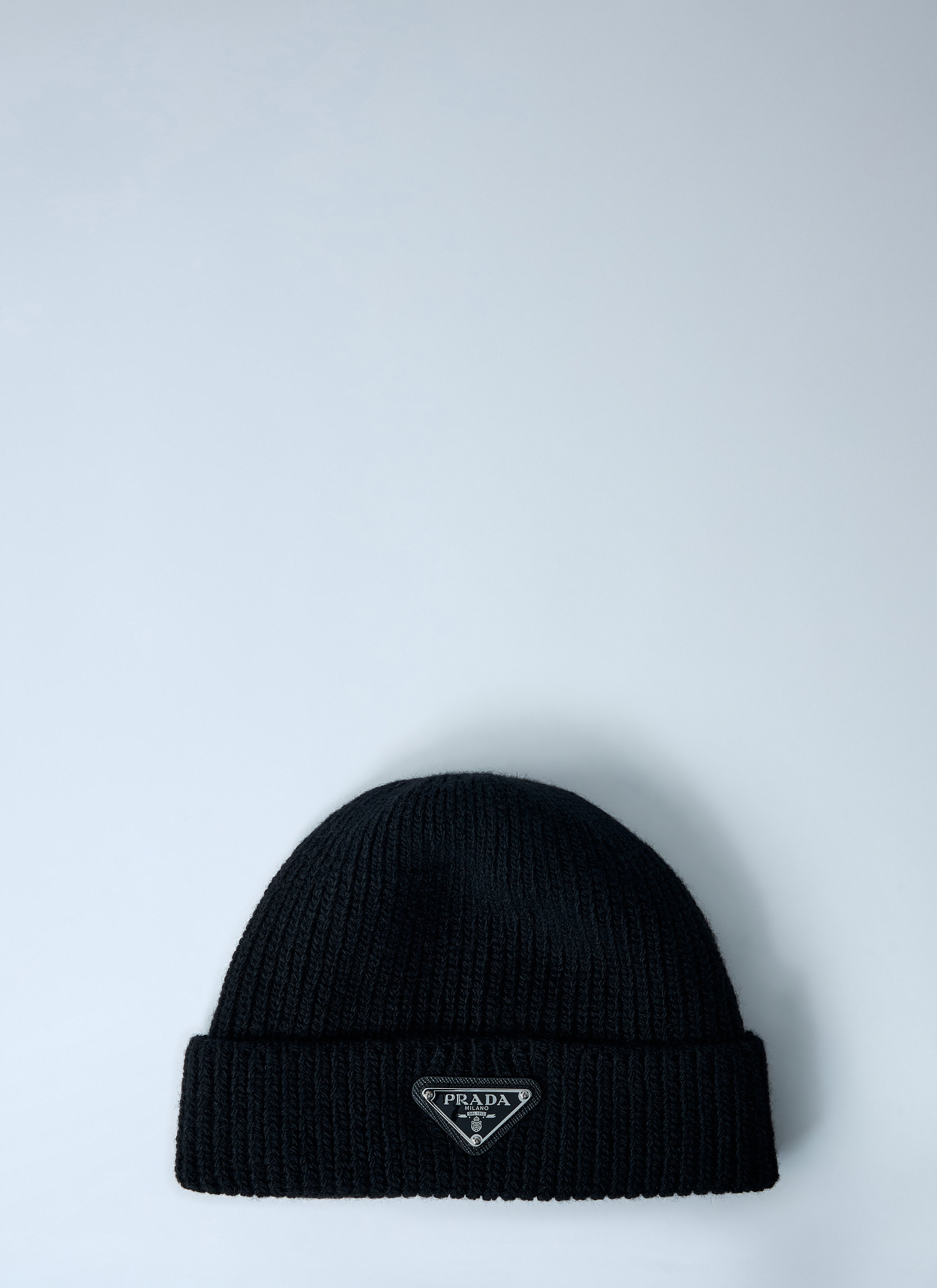 Prada Men Logo Motif Beanie Hat - 1