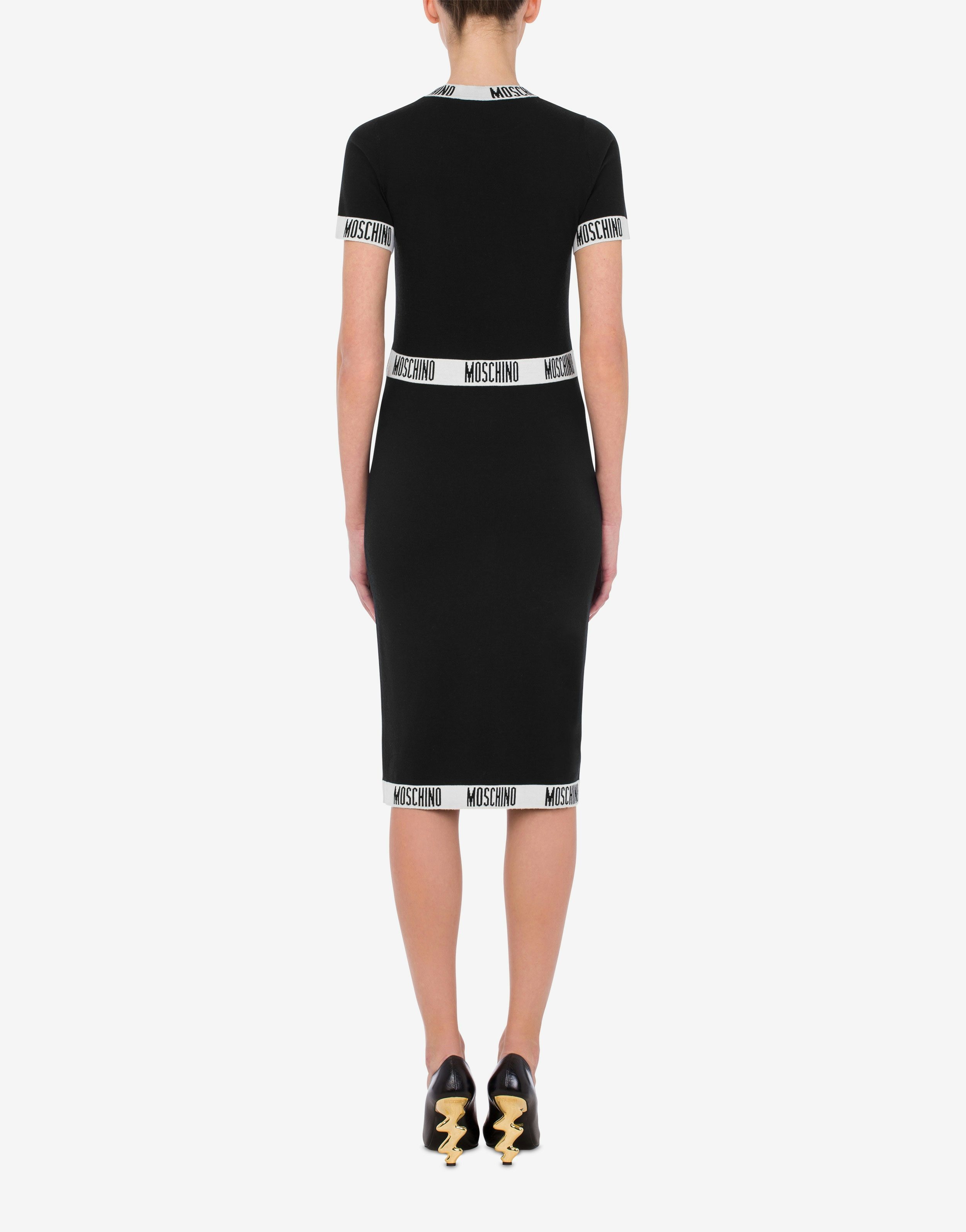 LOGO TAPES WOOL DRESS - 3