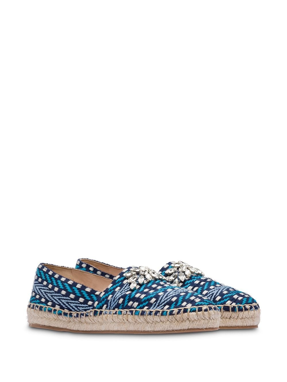 crystal-embellished geometric-pattern espadrilles - 1