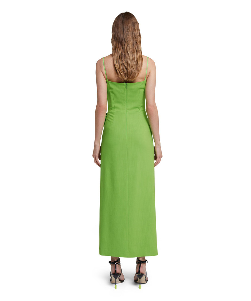 Flamed viscose canvas slip dress with knotted waist 3