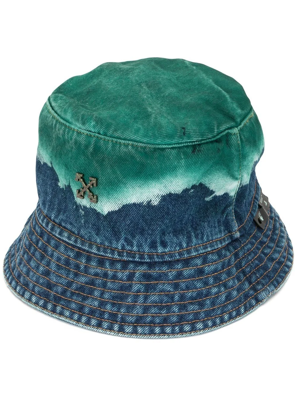 denim acid dip bucket hat - 1