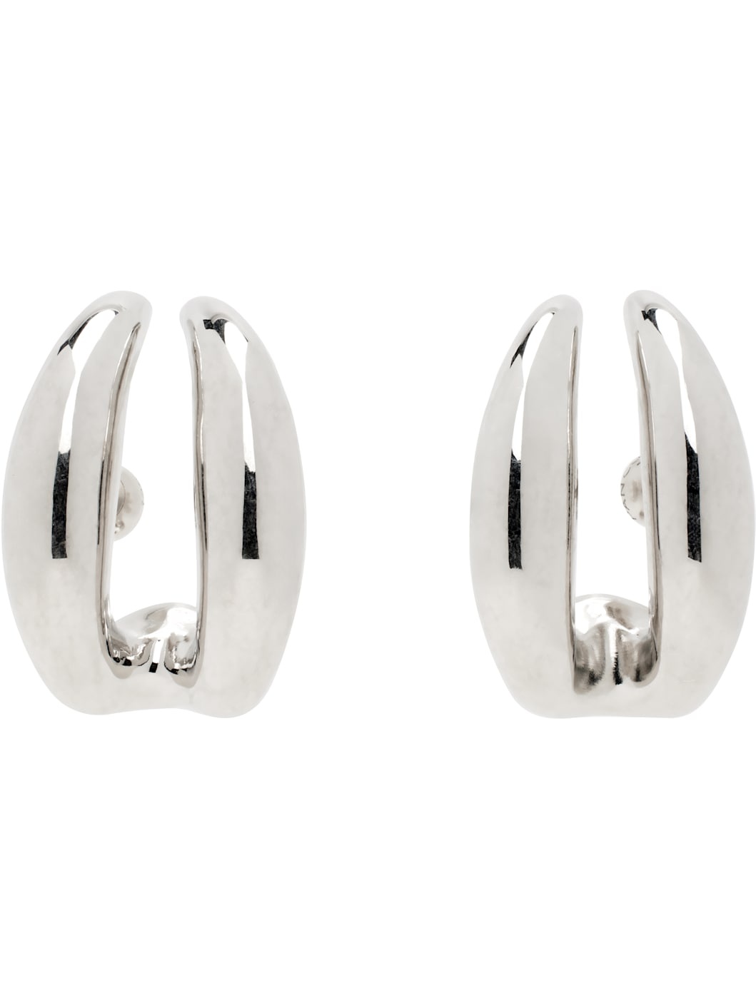 Silver Double Moon Earrings - 1