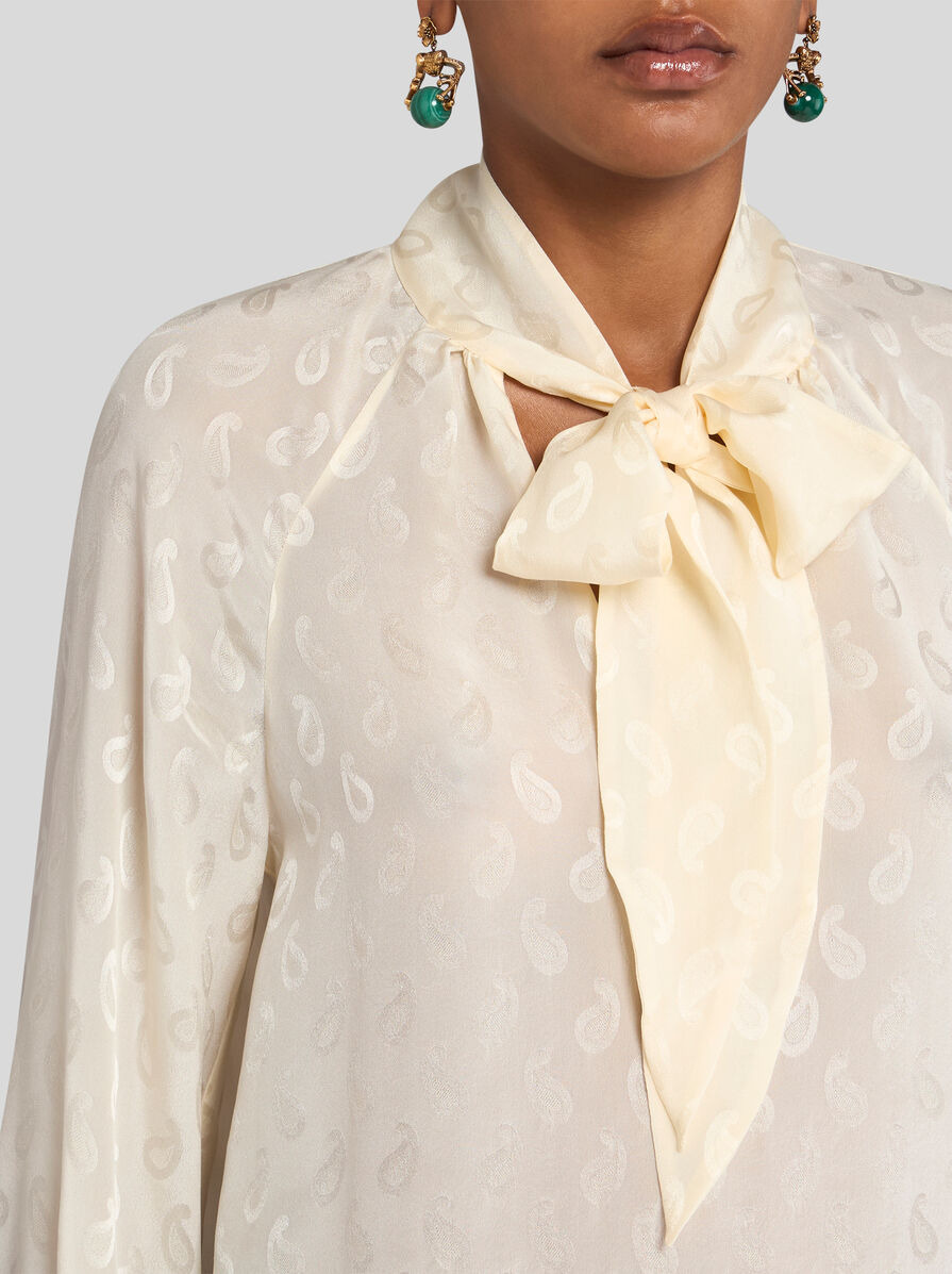 SILK JACQUARD BLOUSE - 3