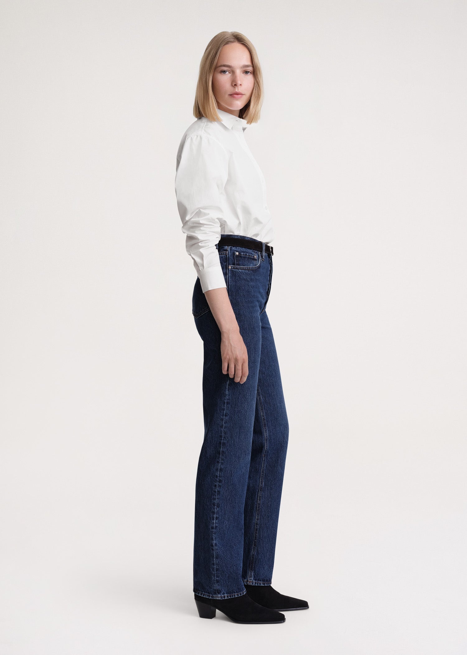 TOTEME｜JEANS (Classic Cut Denim Full Length (234-2036-7 Toteme Classic Cut Full Length Straight Leg Jeans in Dark