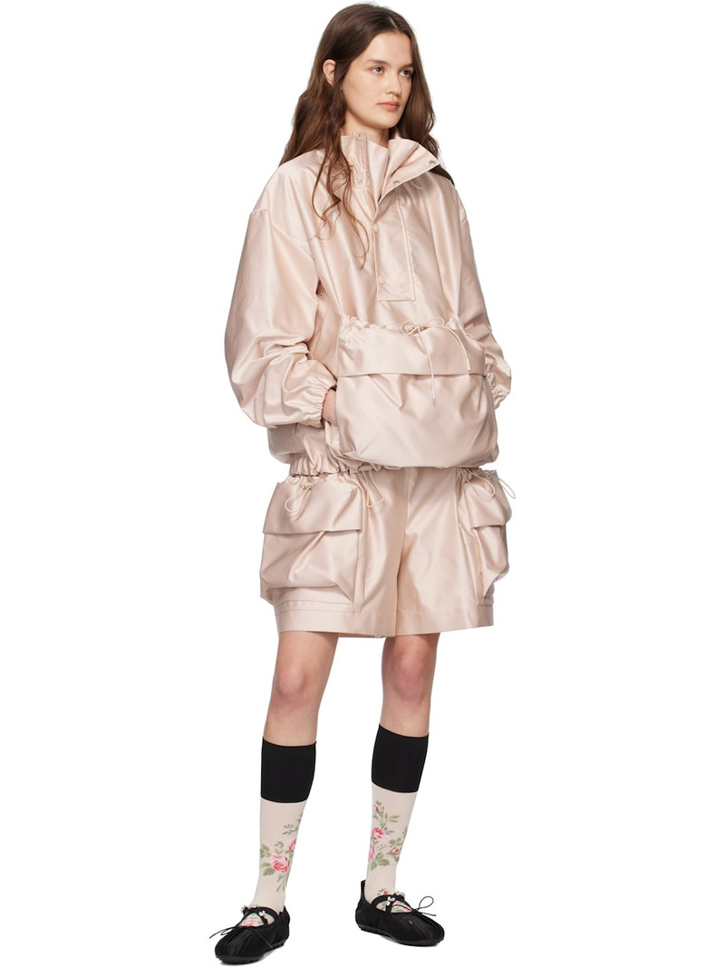 Simone Rocha Pink Drawstring Cargo Flap Pocket Detail Jacket outlook