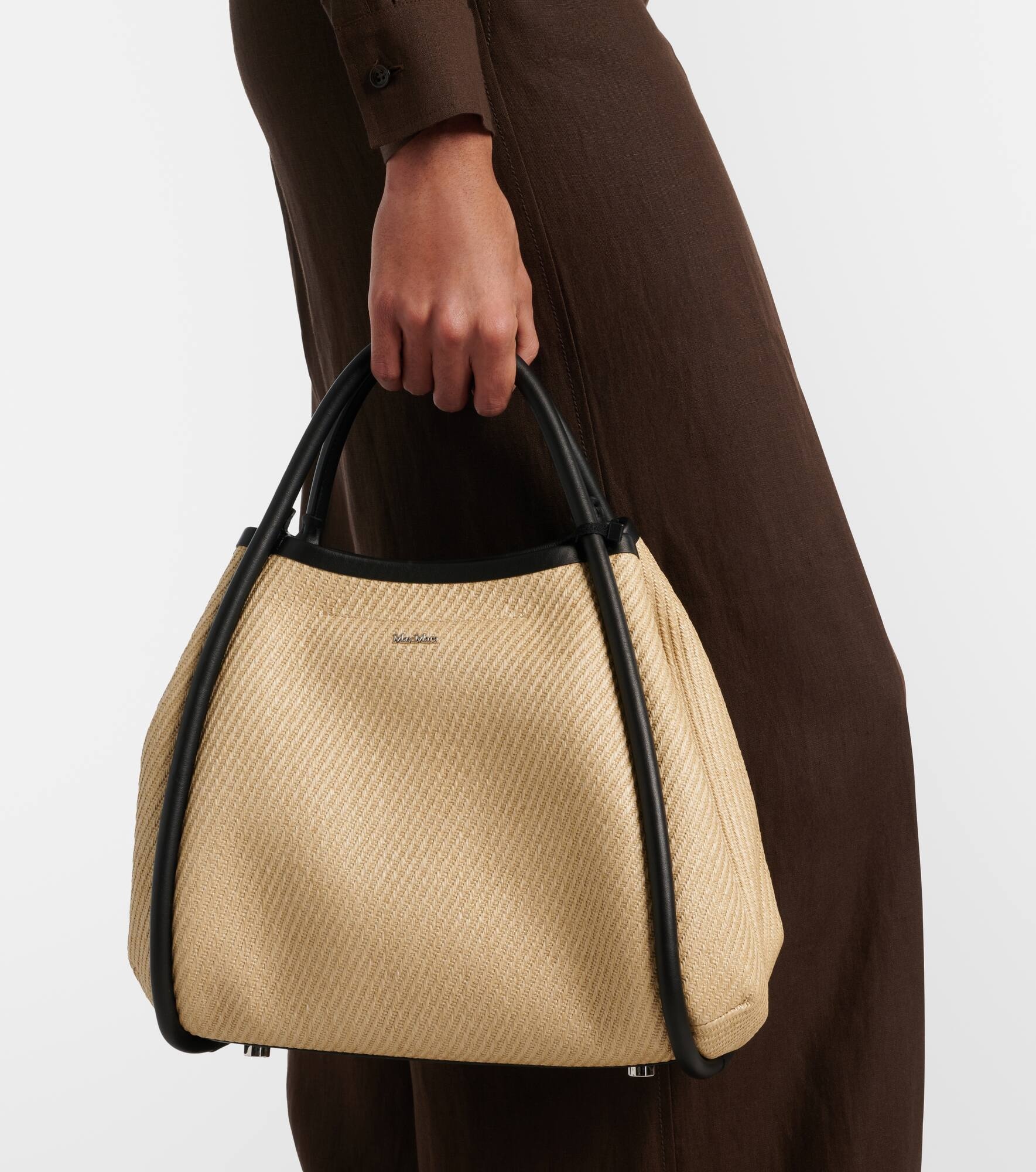 Marine Small raffia tote bag - 2
