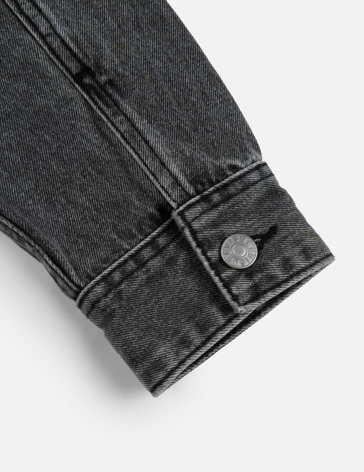 SEAGULL EMBROIDERY AND KAMON EMBOSSED PRINT LOOSE FIT DENIM JACKET - 6
