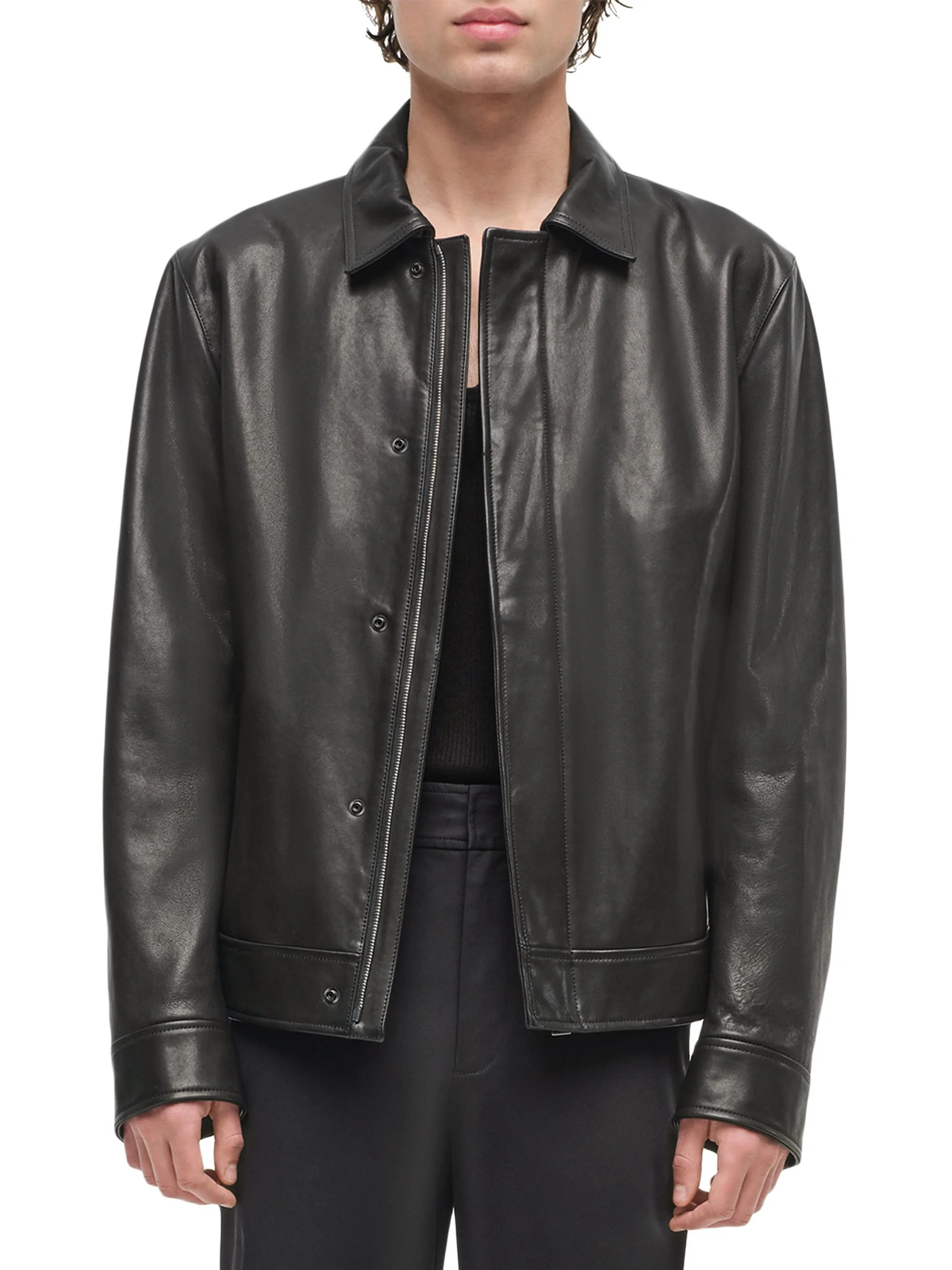 Men's Landon Leather Jacket - Black - 1