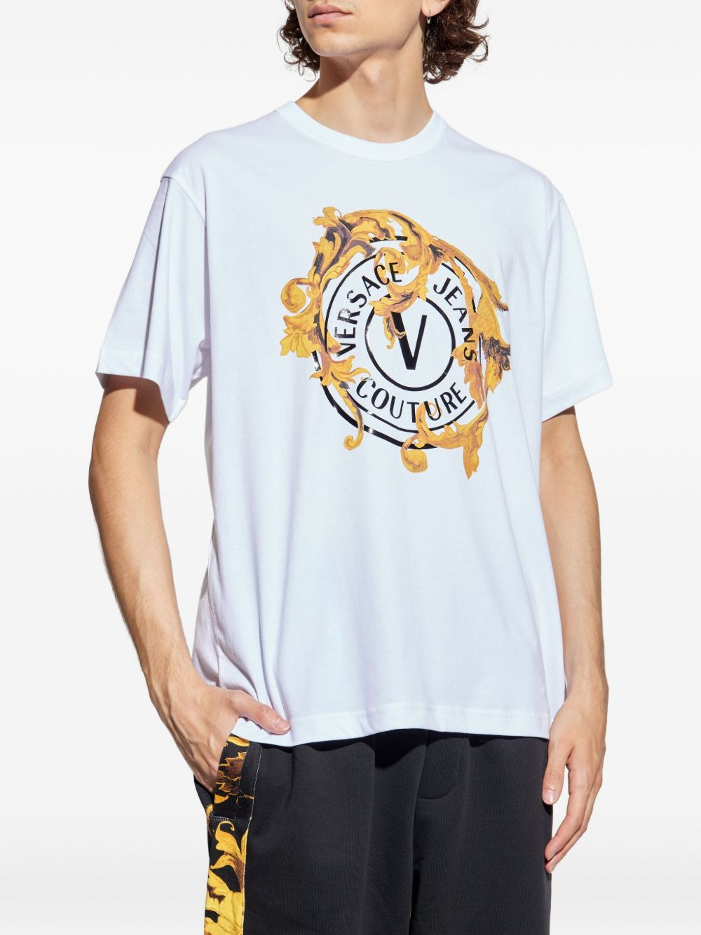 baroque-print logo-print t-shirt - 3