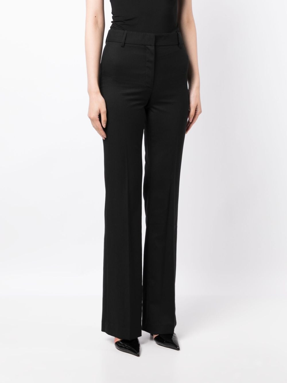 high-waist wool tailored-cut trousers - 3