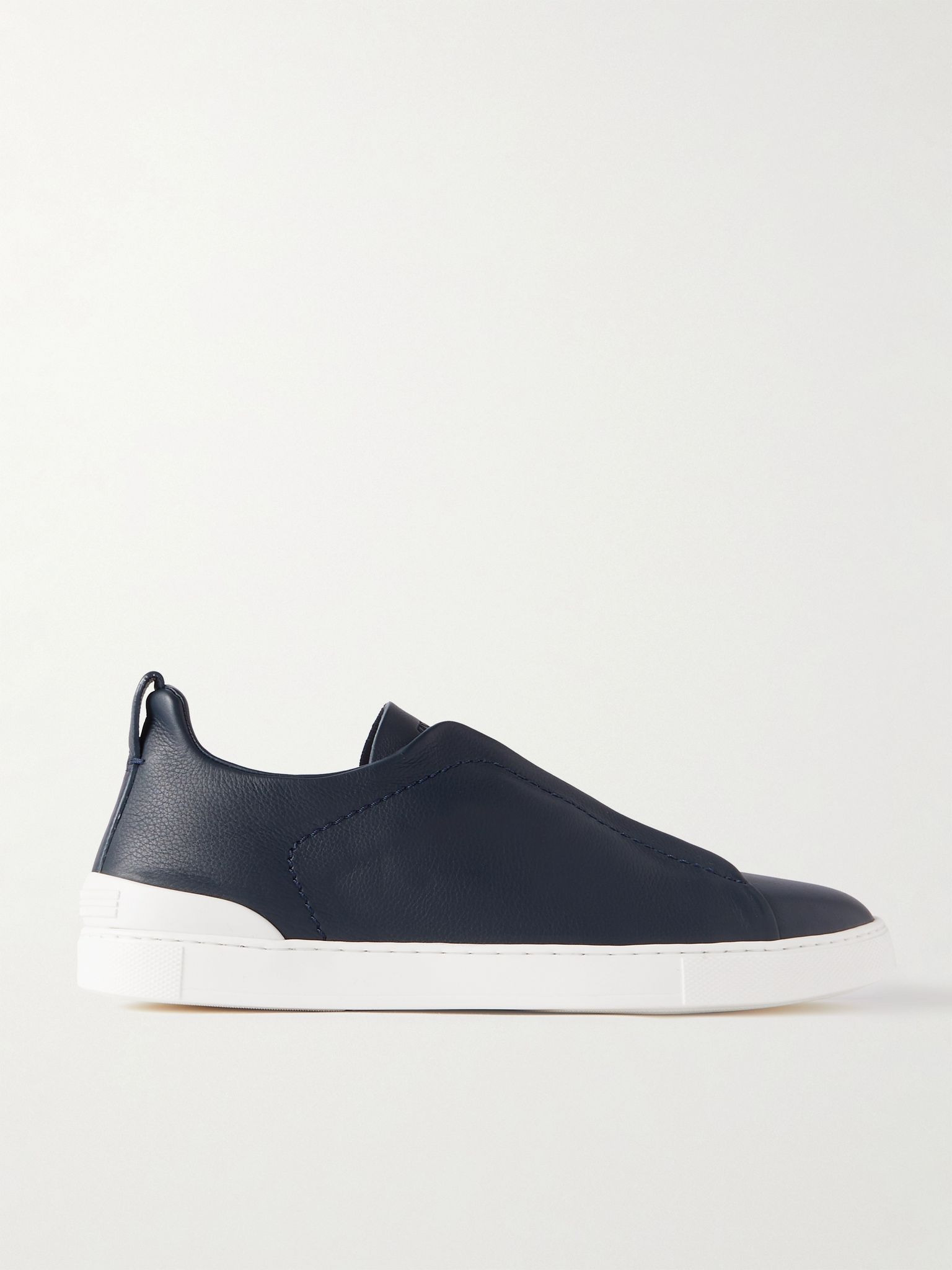 Triple Stitch™ SECONDSKIN Full-Grain Leather Sneakers Navy - 1