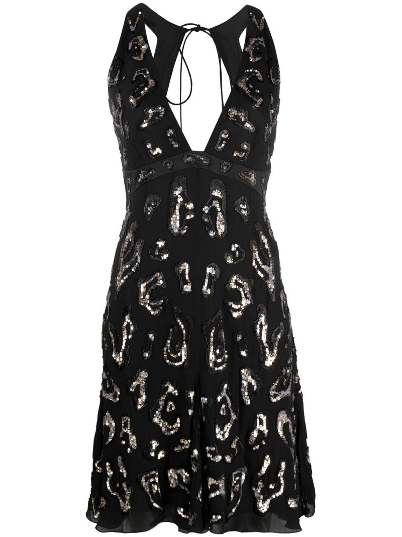 sequin-embellished open-back dress 1