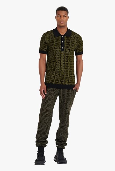 Khaki and black cotton sweatpants with Balmain monogram - 2