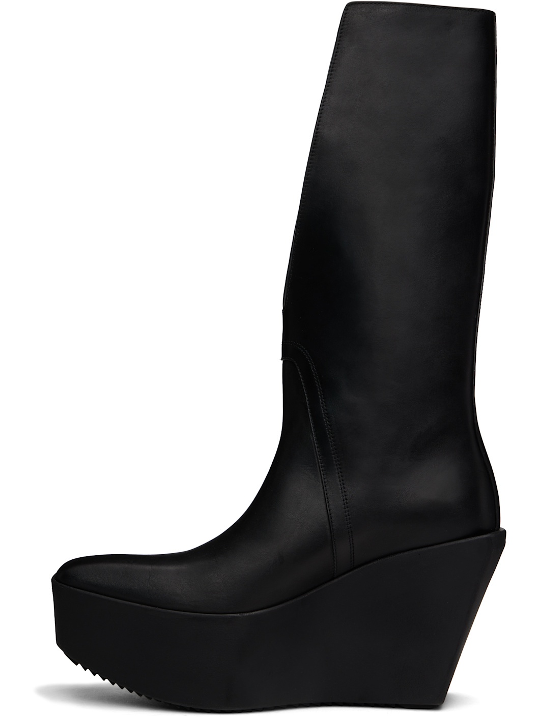 Black Hollywood Sliver Platform Winged Kowboys Tall Boots - 3