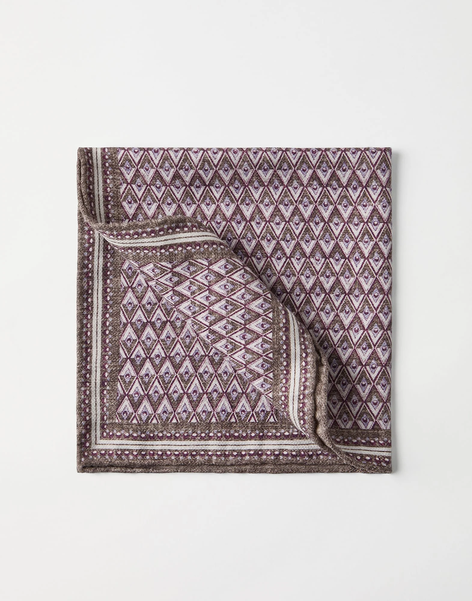 Silk pocket square with geometric design - 1