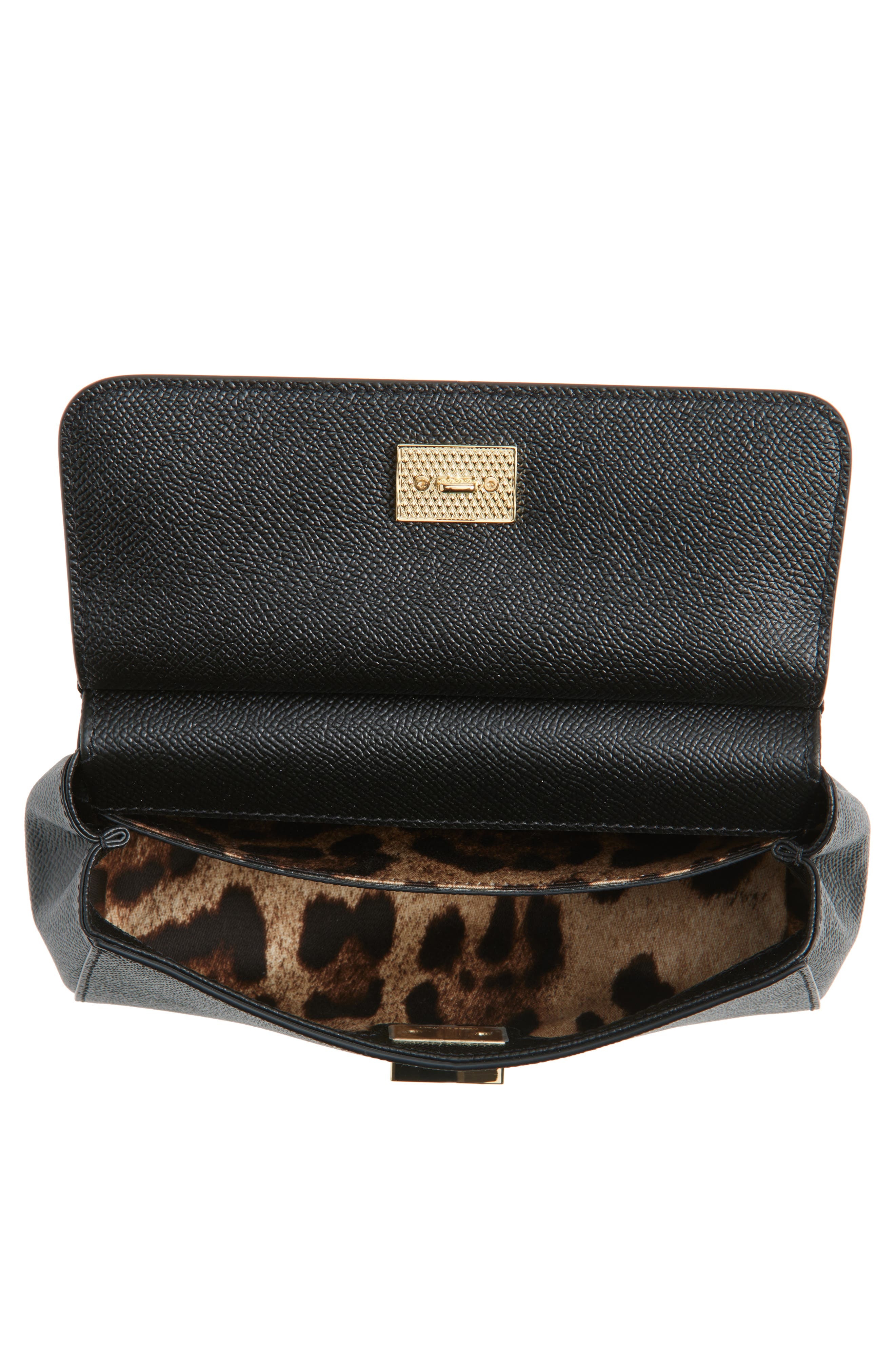 Dolce&Gabbana Sicily Leather Top Handle Bag in 80999 Nero at Nordstrom - 5