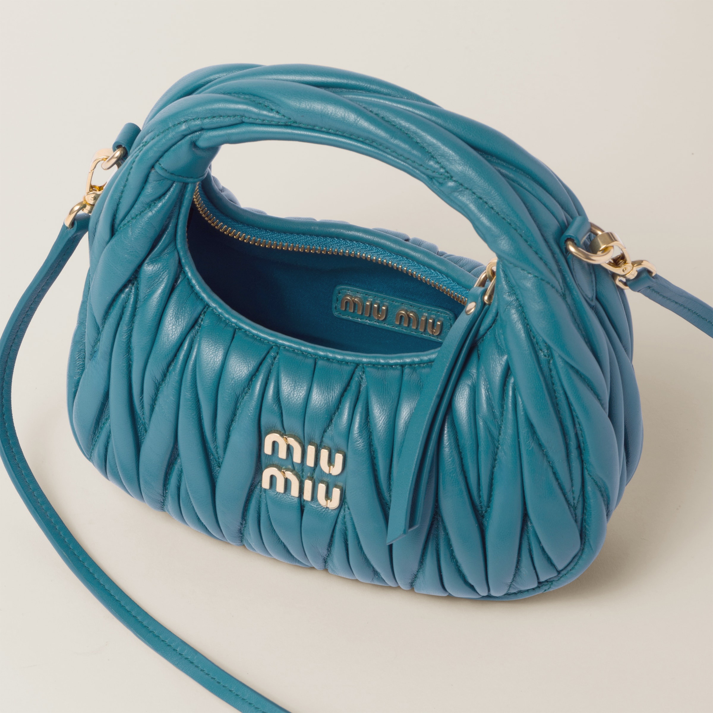 Wander matelassé nappa leather hobo mini-bag - 4