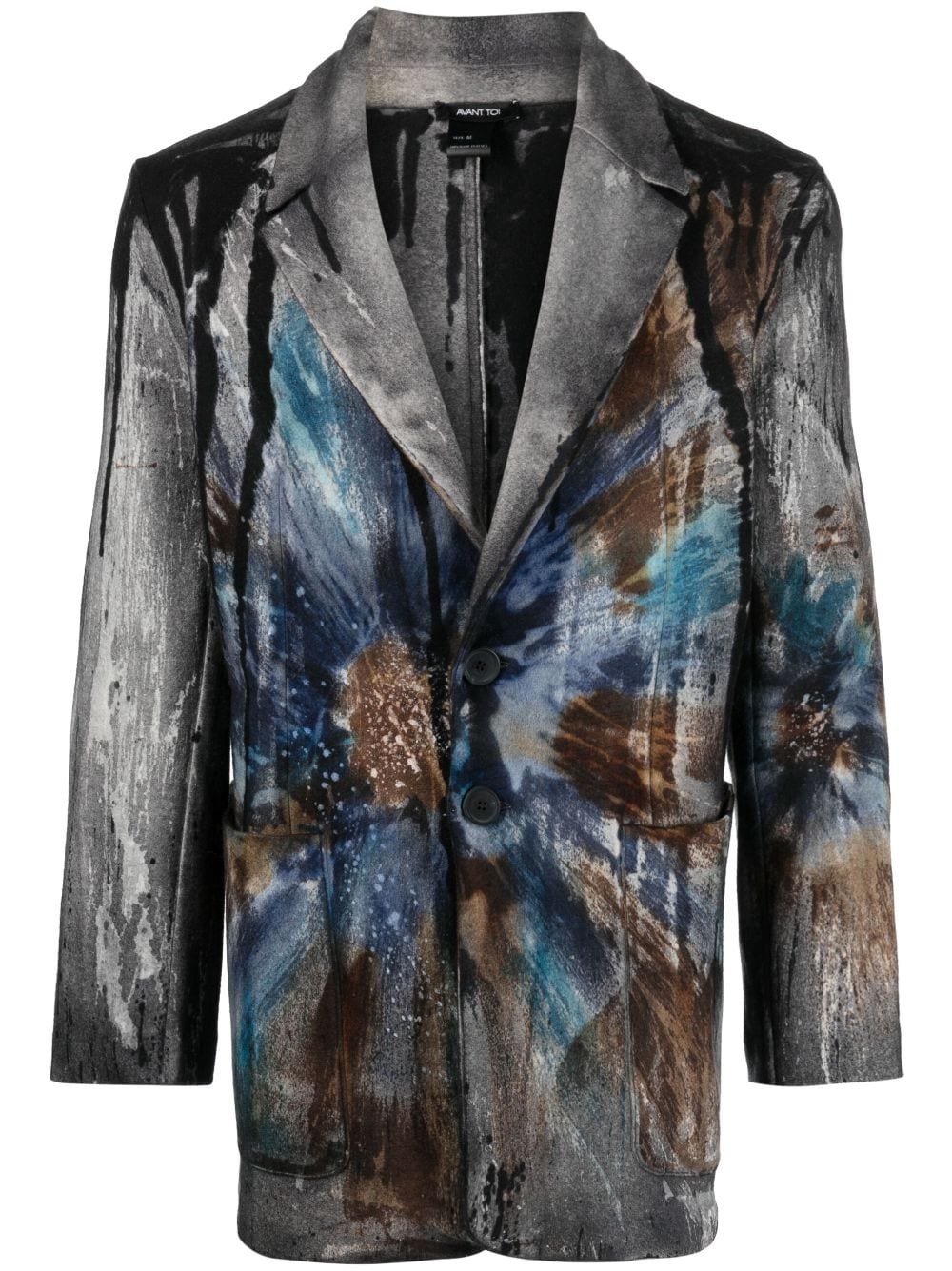abstract-print single-breasted blazer - 1