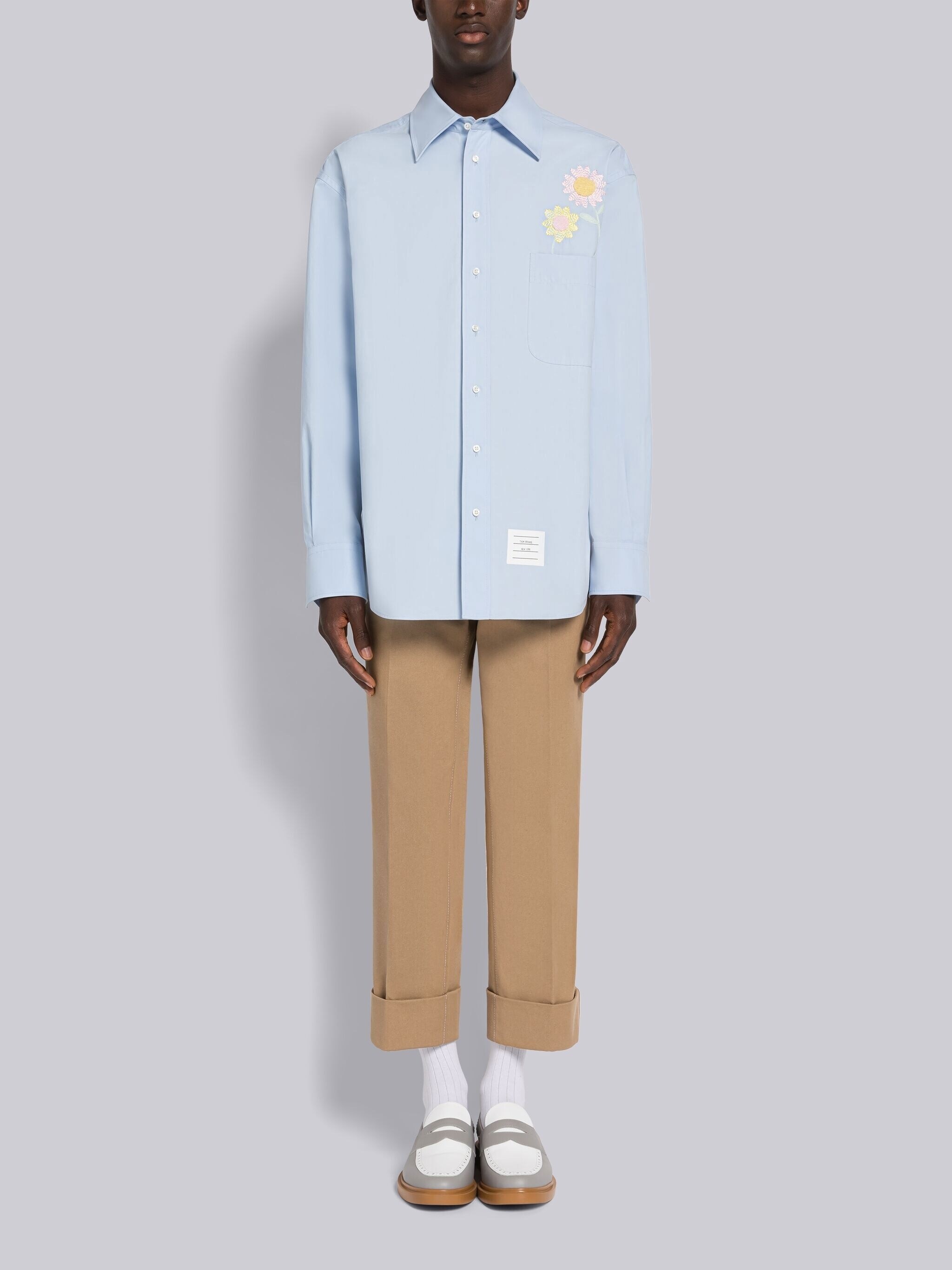EMBROIDERED CHENILLE STRAIGHT FIT SHIRT - 4