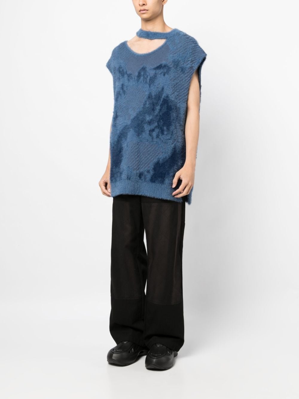 cut-out sleeveless jumper - 3