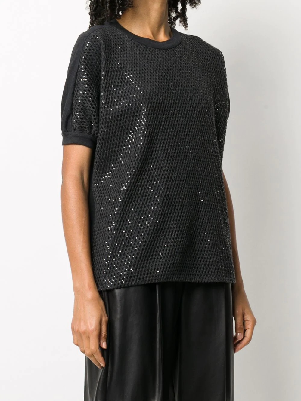 sequin-embellished lattice top - 3