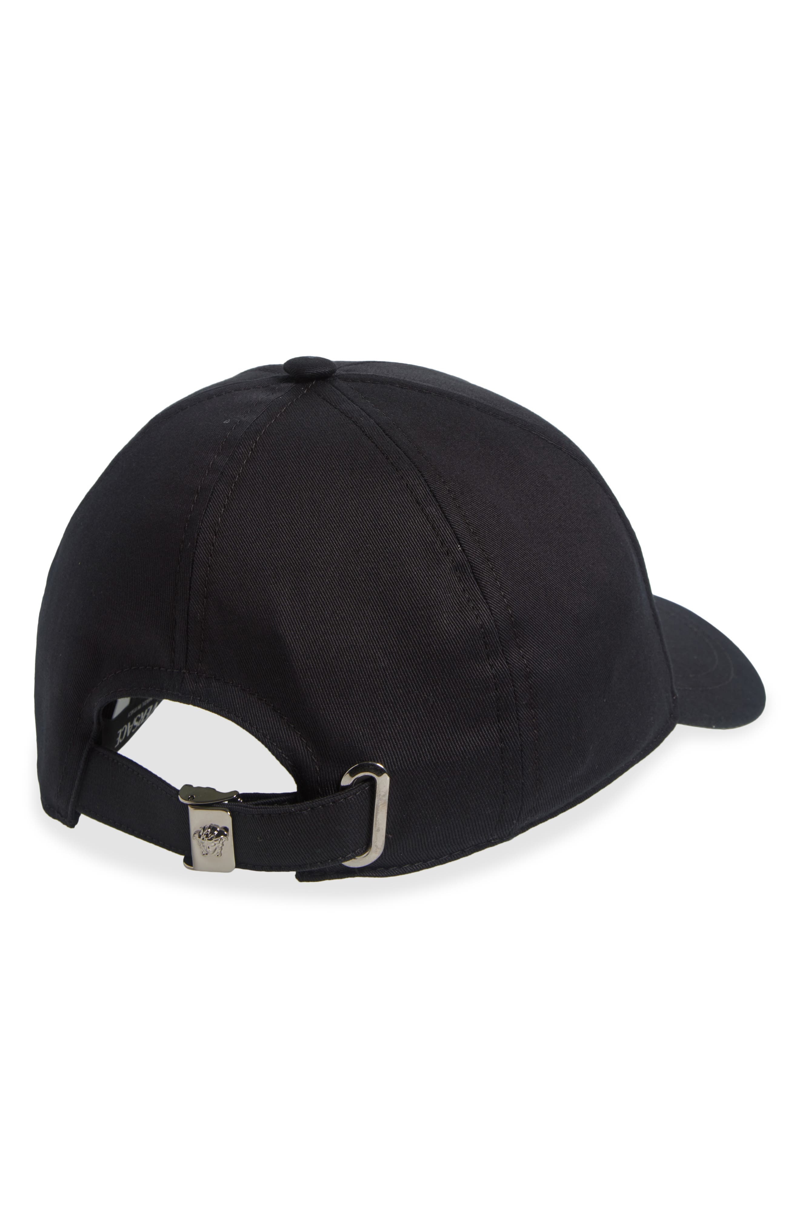 Versace Crystal Embellished Medusa Cotton Drill Baseball Cap in Black at Nordstrom - 2