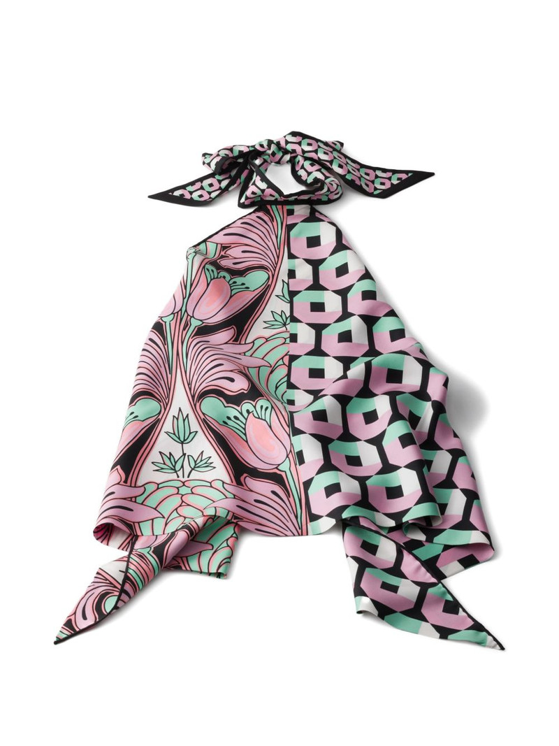 printed silk twill top 1