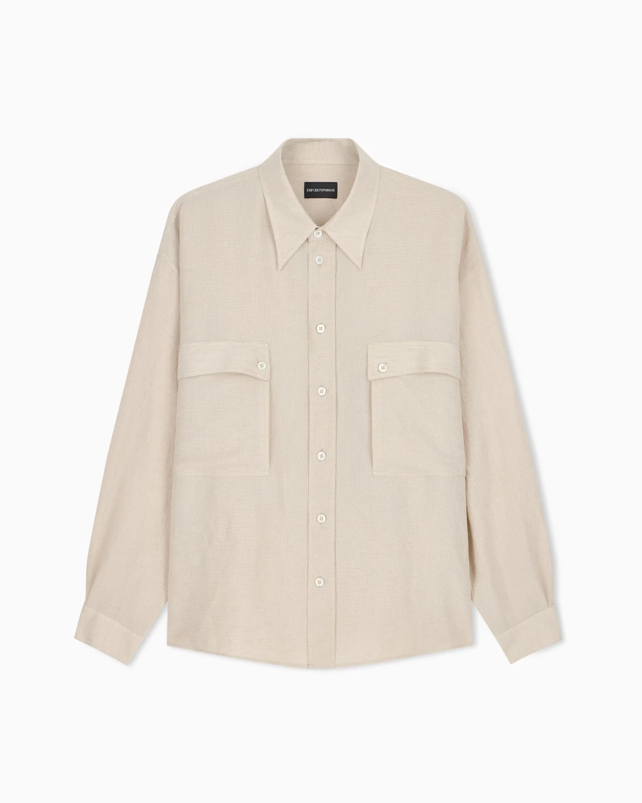 DENIM-EFFECT LINEN-BLEND SHIRT - 1