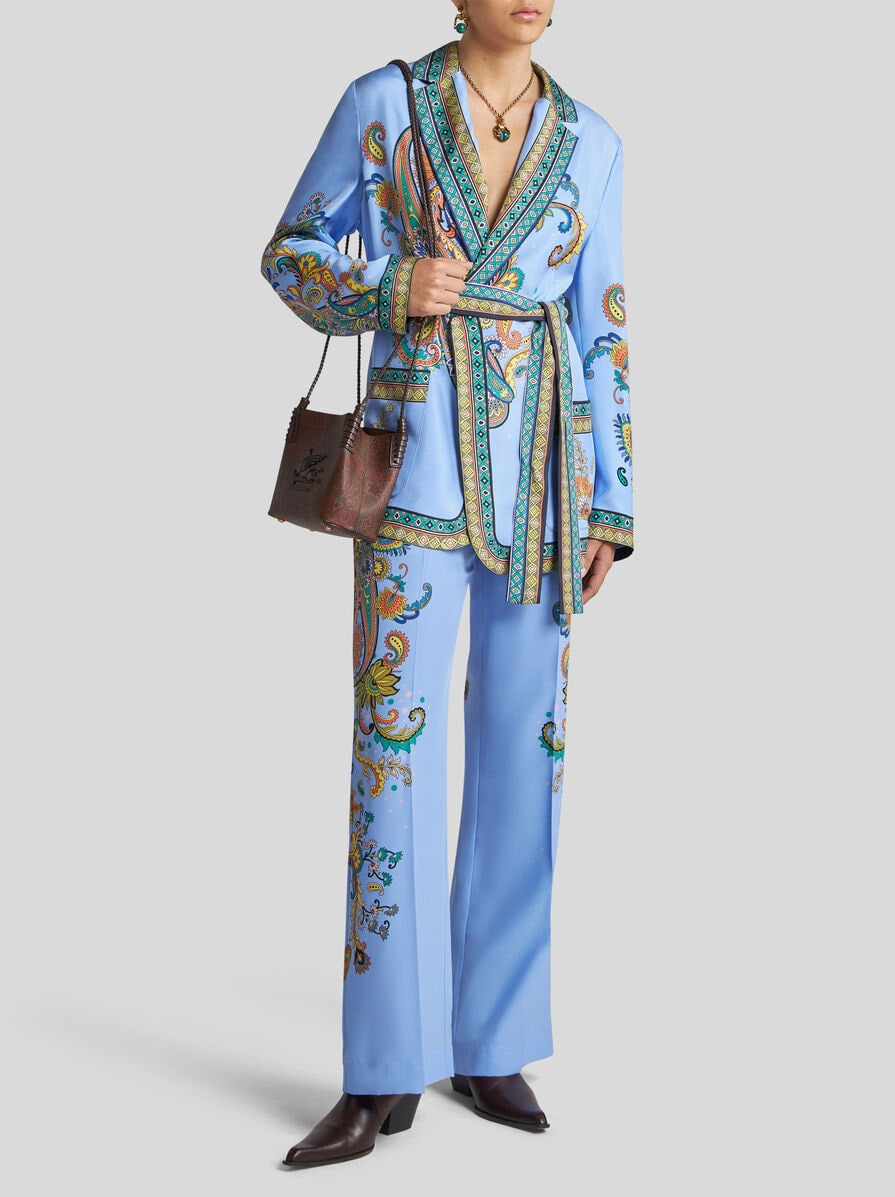FLORAL SILK TROUSERS - 4