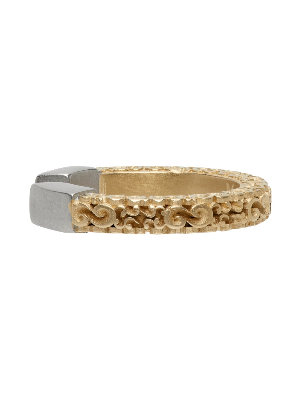 Gold & Silver Engraved Ring - 3