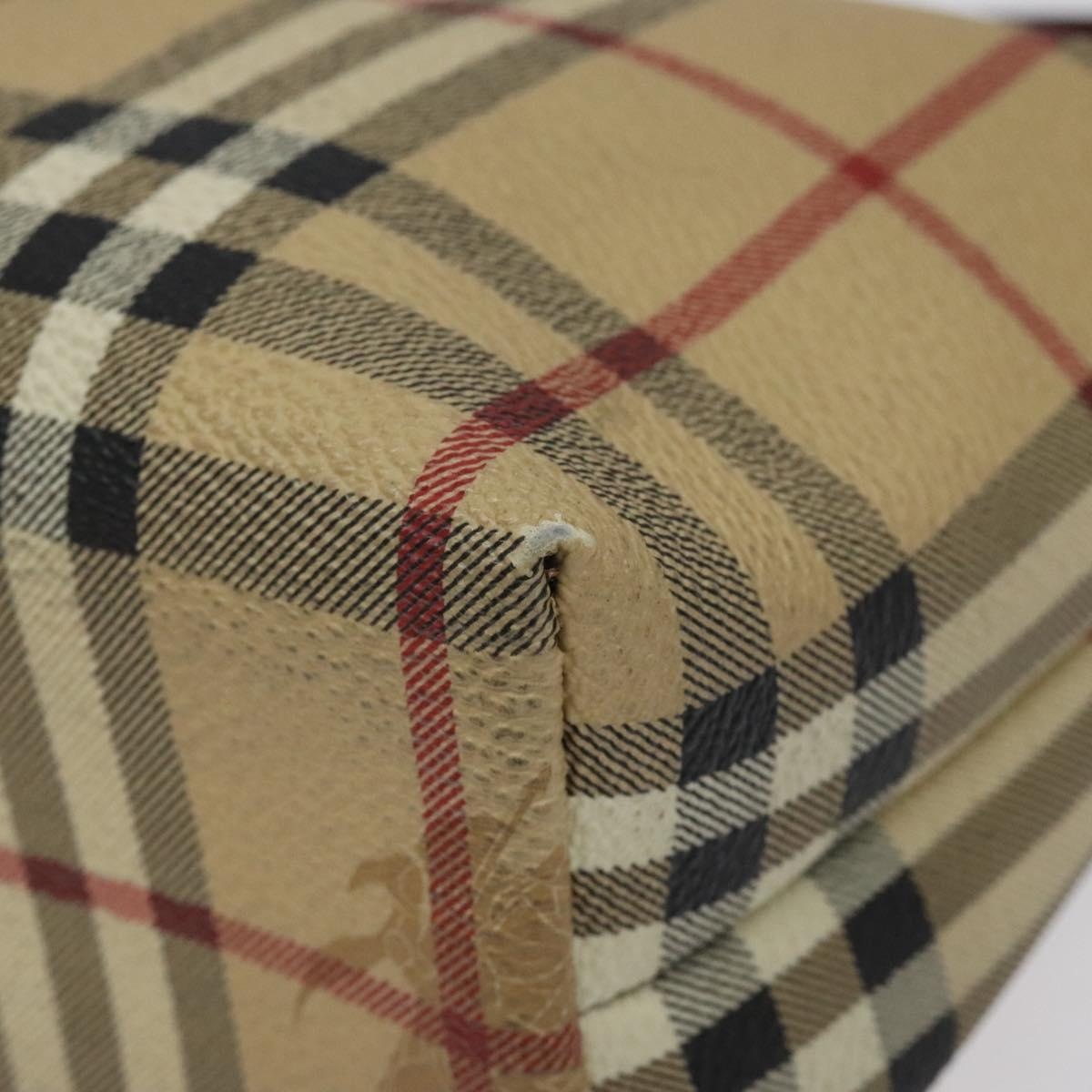 Burberry Nova Check Hand Bag Pvc Beige Silver - 15