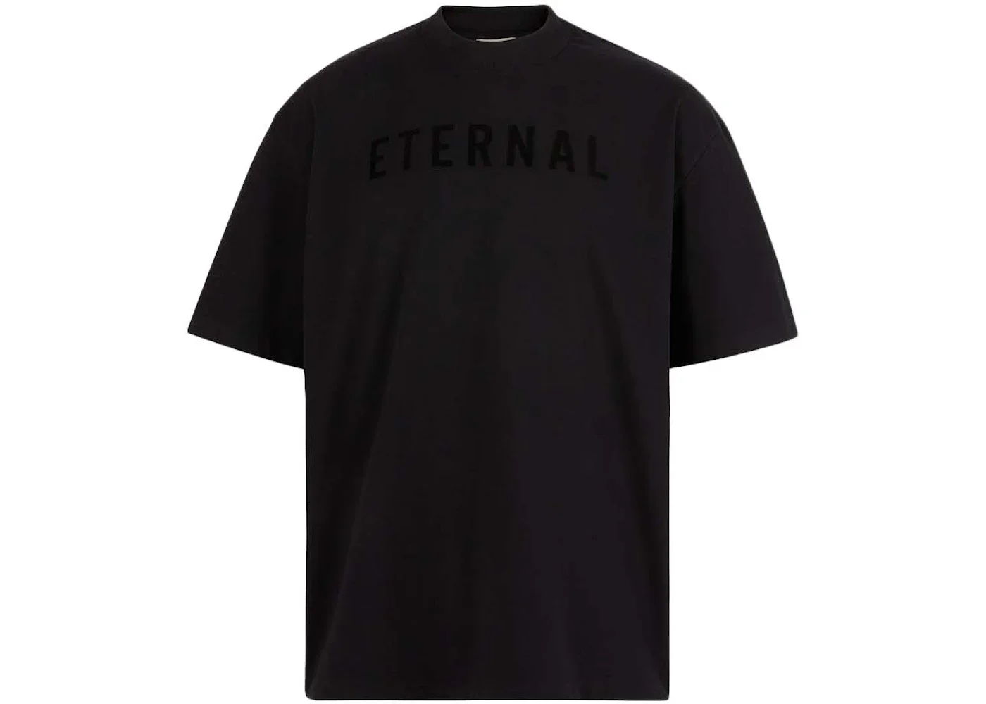 Fear of God Eternal Logo-Flocked Cotton T-Shirt Black - 1