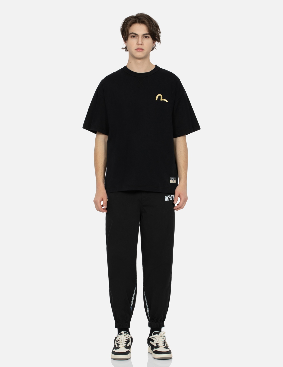 LOGO AND SEAGULL PATCHWORK APPLIQUÉ LOOSE FIT JOGGERS - 5