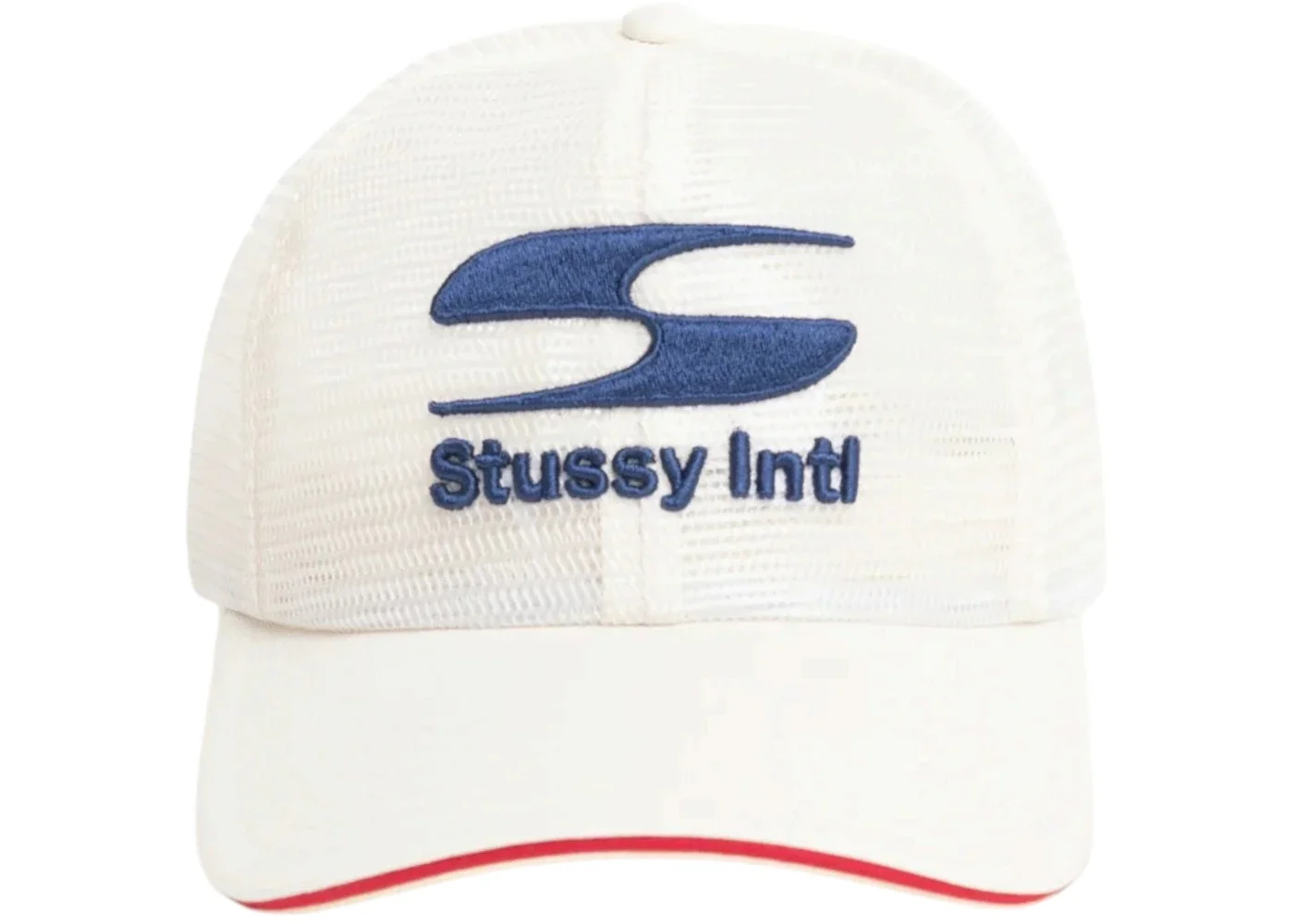 Stussy Mid-Depth Moto S Mesh Trucker Cap Bone - 1