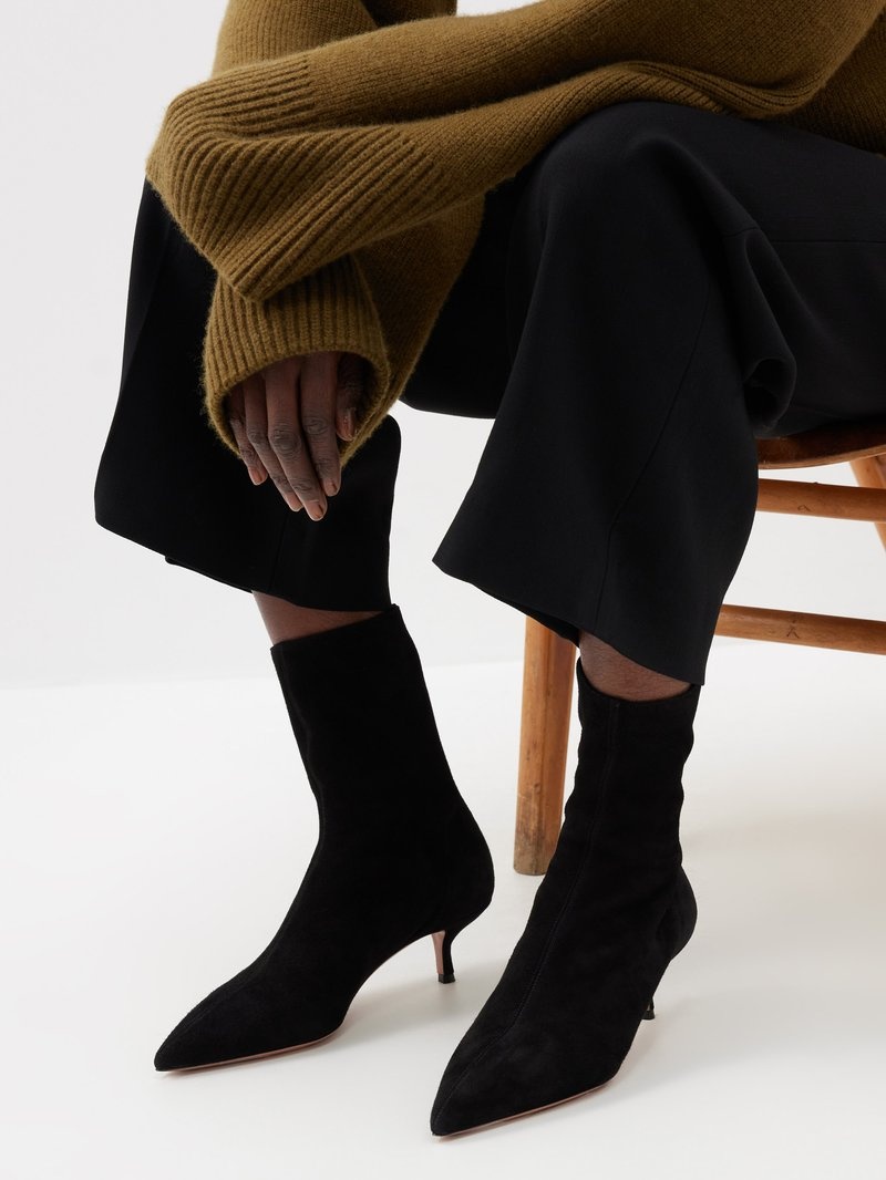 ショートブーツ・ブーティ AQUAZZURA 'Montmartre' ankle boots Multicolor AQUAZZURA Montmartre 50 suede ankle boots | matchesfashion