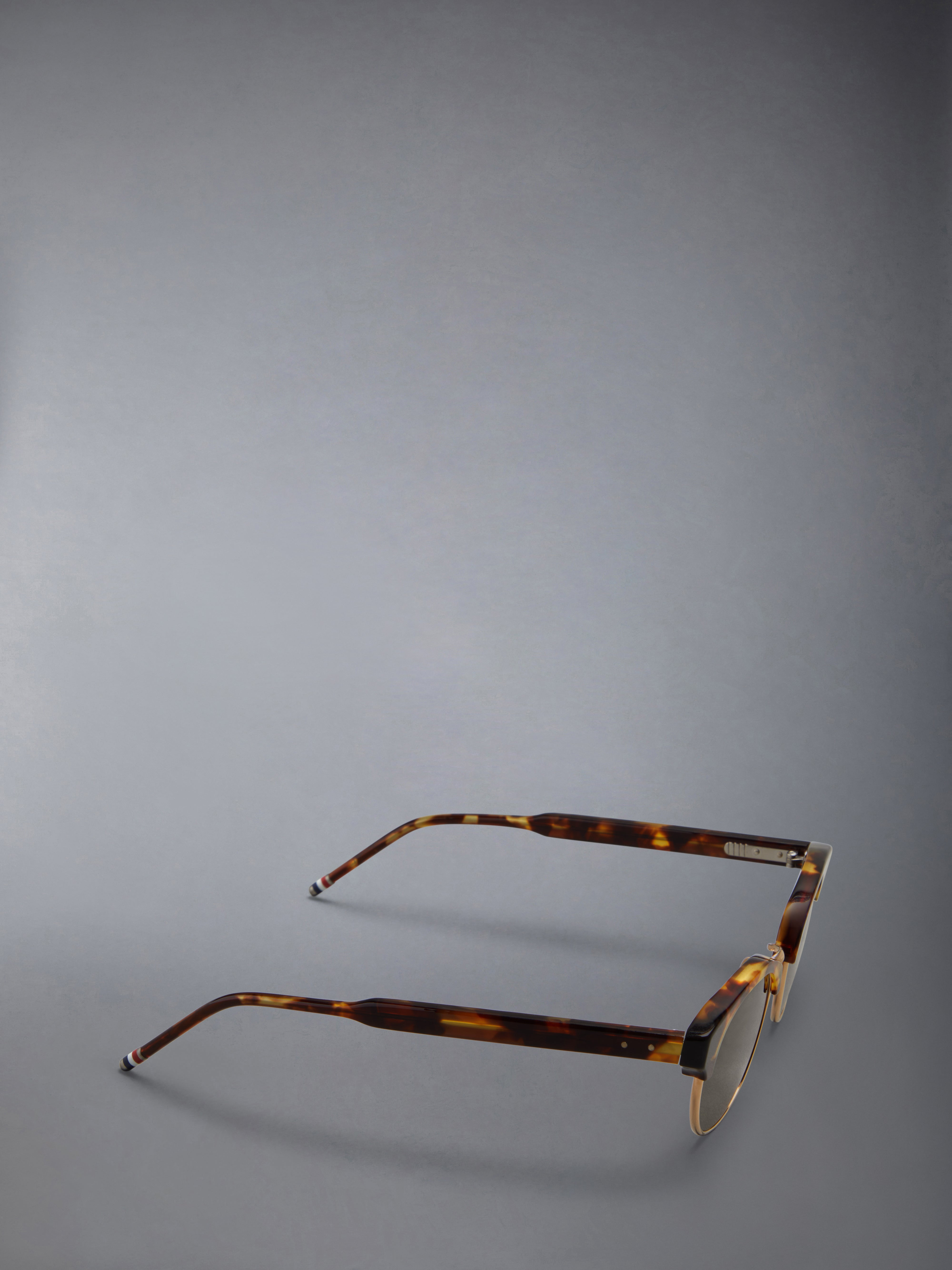 Tortoise Acetate And Titanium Oval Sunglasses - 6