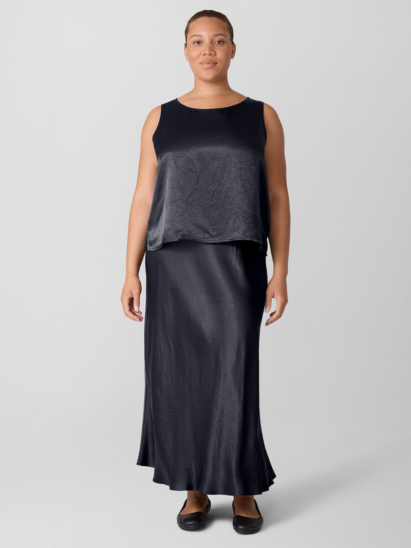 Textured Satin Ballet Neck Tank 6