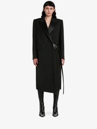 Alexander McQueen Women's Oversized Drop Hem Coat in Black outlook