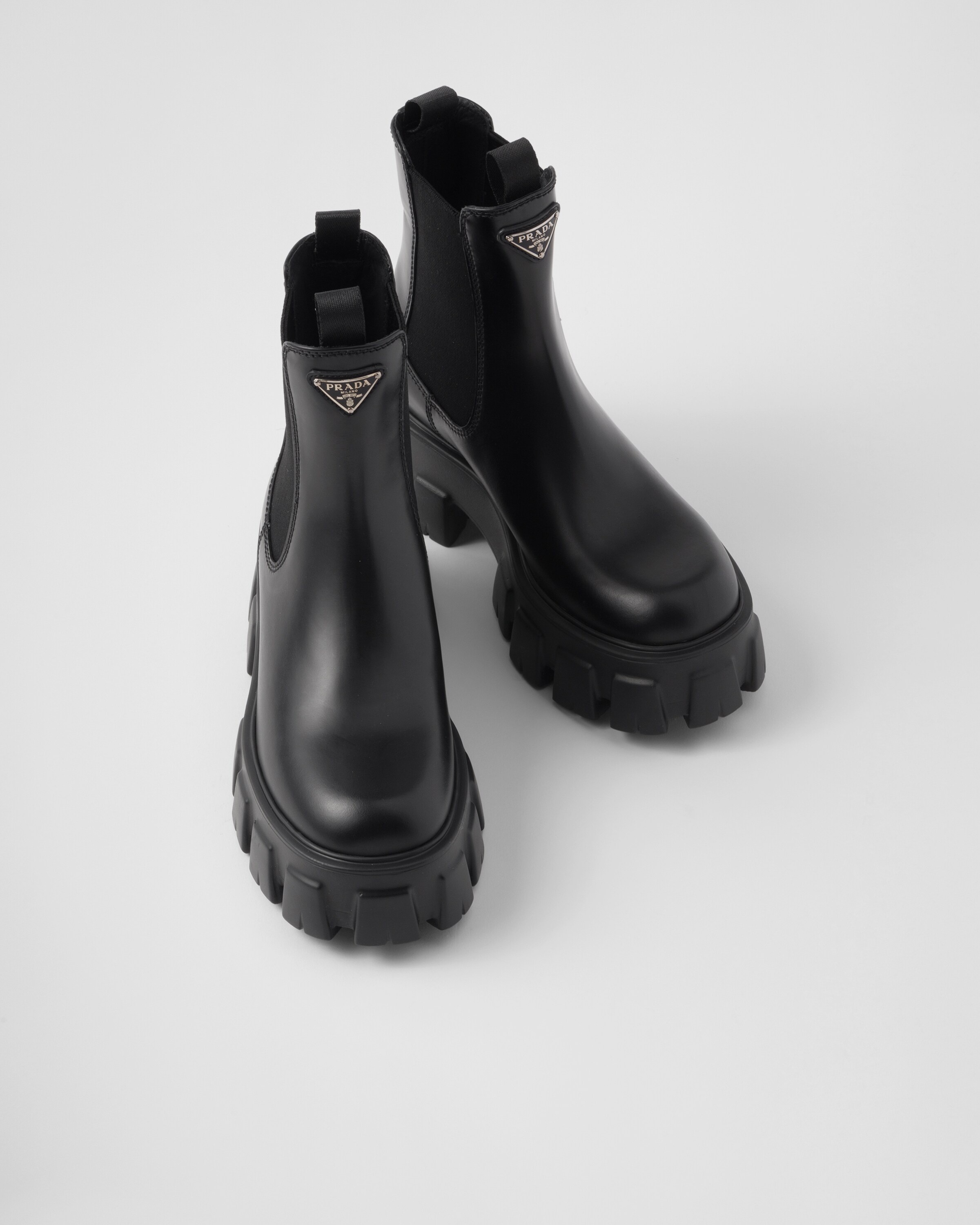 Monolith brushed leather booties - 3