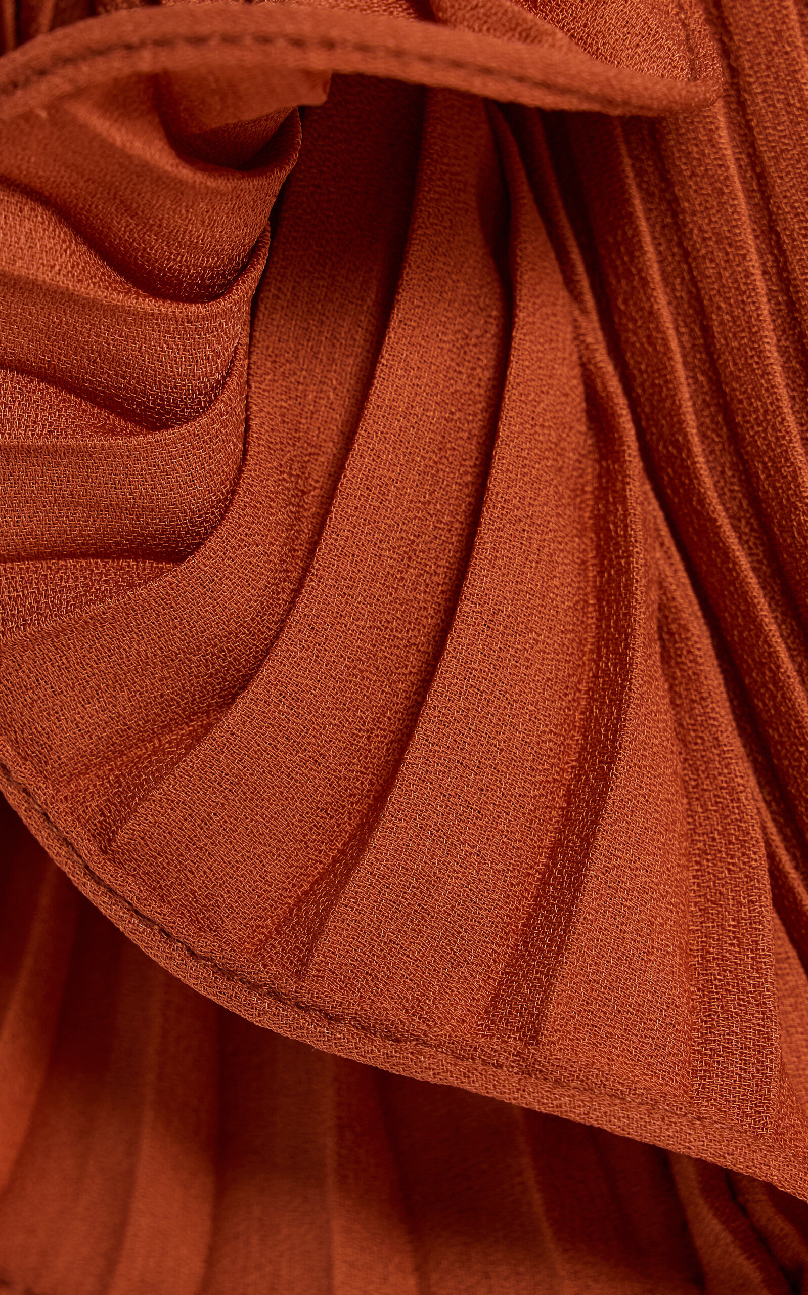 Plunged Plissé Chiffon Top orange - 5