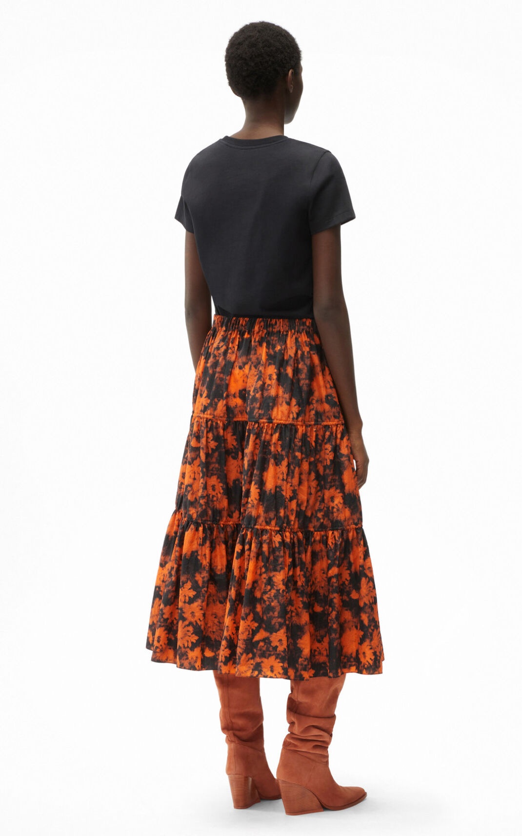 'Ghost Flower' midi skirt - 3