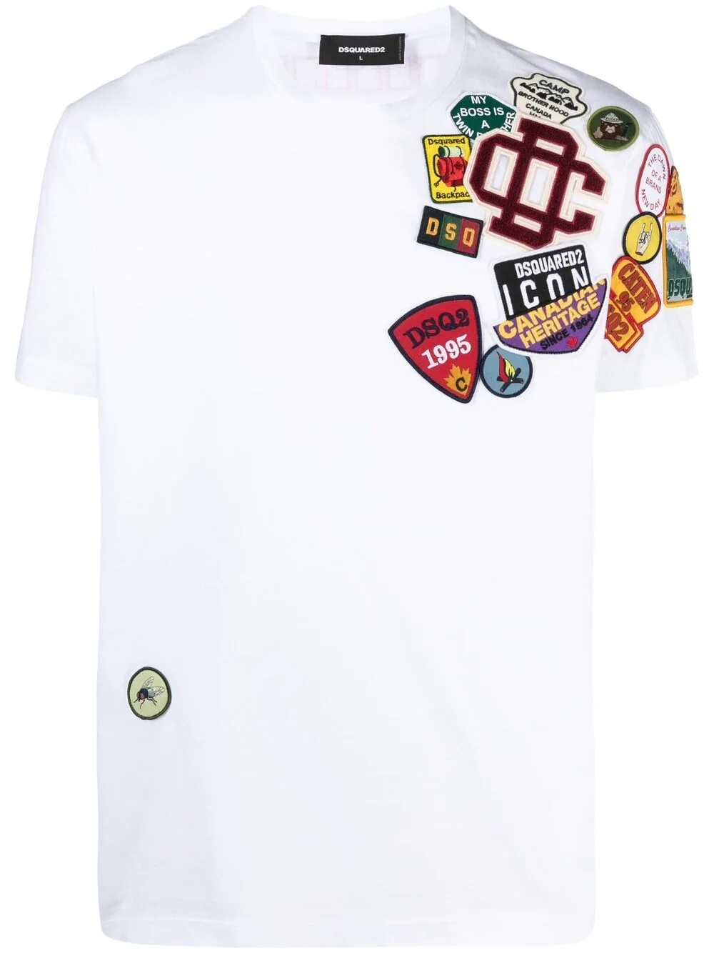 embroidered logo patch T-shirt - 1