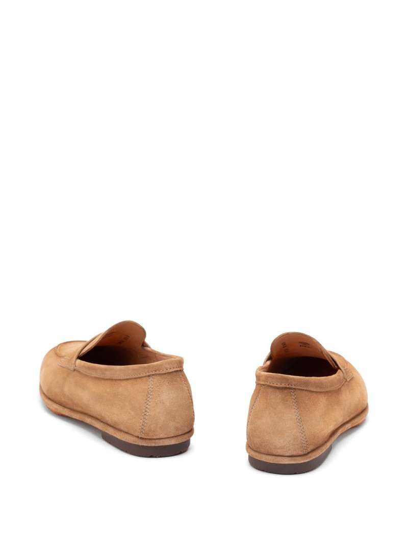 Santoni suede penny loafers outlook
