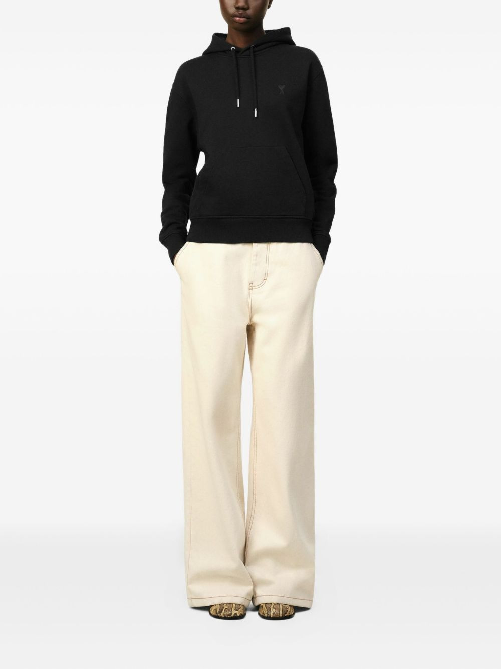 embroidered cotton hoodie - 7