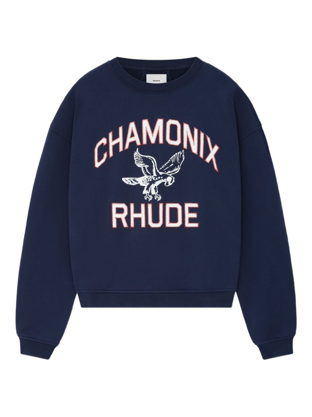 eagle-embroidered crewneck sweater - 1